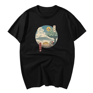 เสื้อยืด พิมพ์ลายการ์ตูนอนิเมะญี่ปุ่น Chinchilla Ghibli Hayao Miyazaki สําหรับผู้ชาย