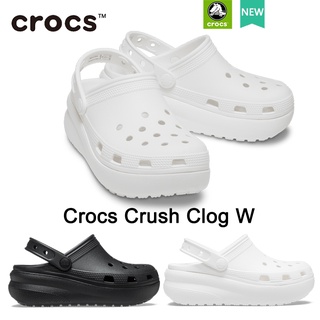 crocs แท้ crocs CLASSIC CRUSH CLOG  ส้นหนา 7 ซม ล่าสุด รองเท้านุ่มเหมือนเหยียบขี้ เหมาะกับเดินชายหาด