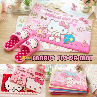 พรมเช็ดเท้า ลาย Melody Hello Kitty น่ารัก กันลื่น ขนาด 60x40 ซม. สําหรับตกแต่งห้องน้ํา ห้องนั่งเล่น ห้องนอนเด็ก