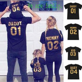 คู่รักเสื้อยืด DADDY MOMMY KID BABY รักการจับคู่เสื้อครอบครัวเสื้อผ้าเสื้อที