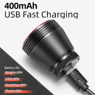 【TH Delivery】ROCKBROS ipx 6 จักรยานกันน้ำไฟ LED ไฟท้ายพร้อมเบรกรับประกันแสงหลายโหมดไฟขี่