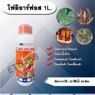 🔥โฟลิอาร์ฟอส 1L. กรดฟอสโฟนิก สารกำจัดเชื้อรา โรครากเน่าโคนเน่า โรคยอดเน่า โรคต้นเน่า โรคเส้นดำ โรคเสี้ยนดำ โรคพืช