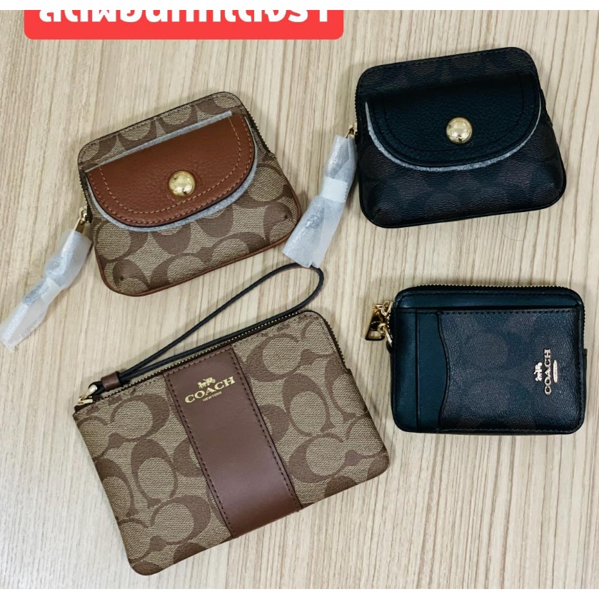 COACH กระเป๋าสตางค์ C0209 PENNIE CARD CASE IN SIGNATURE CANVAS (IMS5U)