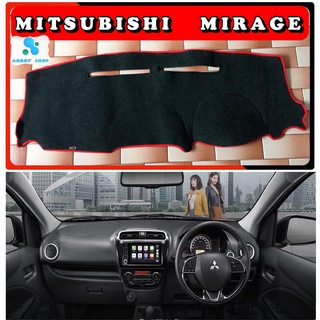 พรมปูคอนโซลหน้ารถ สีดำขอบแดง มิตซูบิชิ มิราจ Mitsubishi Mirage 2012-ปัจจุบัน ทุกรุ่น พรมคอนโซล พรม