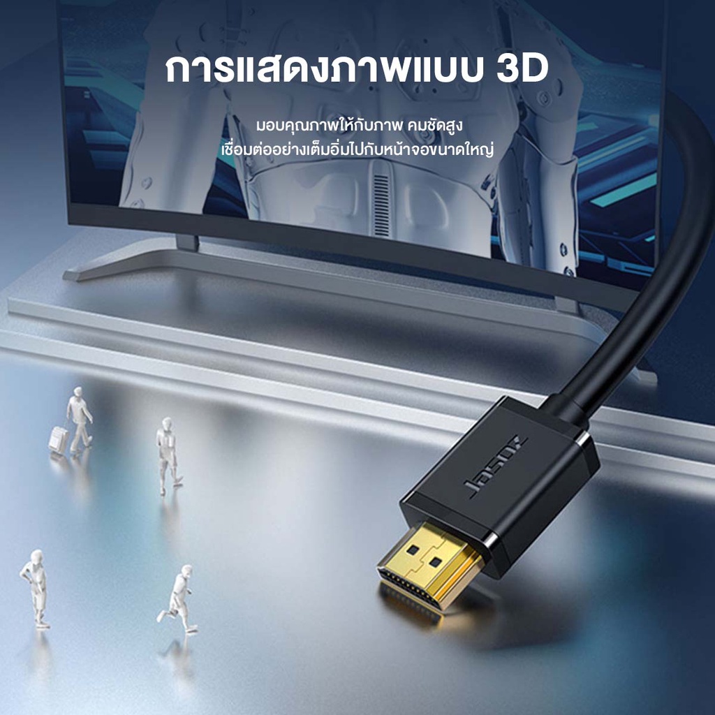 ⚡ส่งจาก กทม⚡Jasoz สาย HDMI แท้ 4K Cable 0.5m-10m ความละเอียดสูง 18Gbps