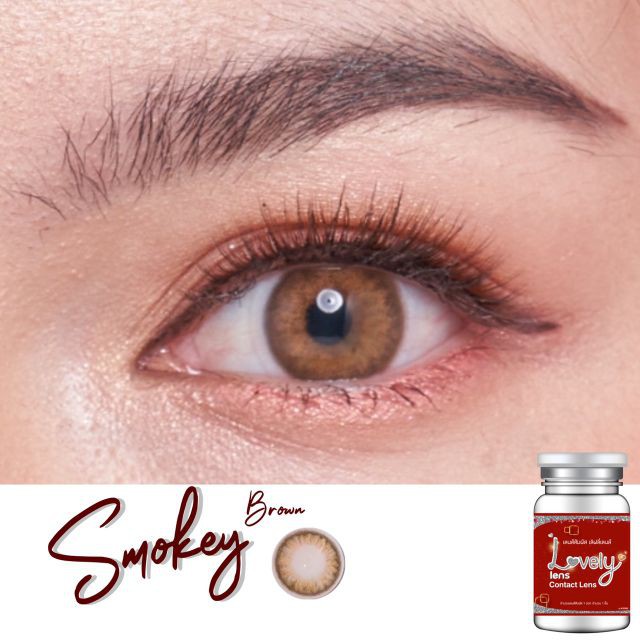 Lovely lens ๑ Smoky สายตา -00 ถึง -1000 brown gray Contactlens บิ๊กอาย คอนแทคเลนส์ ราคาถูก ฟรีตลับ