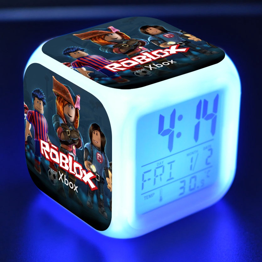 ✹❡Glow in Dark Game Roblox Alarm Clock with LED 7 Colors Light Digital Night Electronic Action Figure Anime Toys for Kid