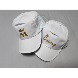 หมวกแก๊ป สีขาว Couple Cap W01