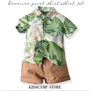 ชุดฮาวายเด็ก Hawaiian print shirt+short set เซ็ทนี้ได้ทั้งเสื้อ+กางเกง บอกเลยว่าคุ้มมากๆค่าา