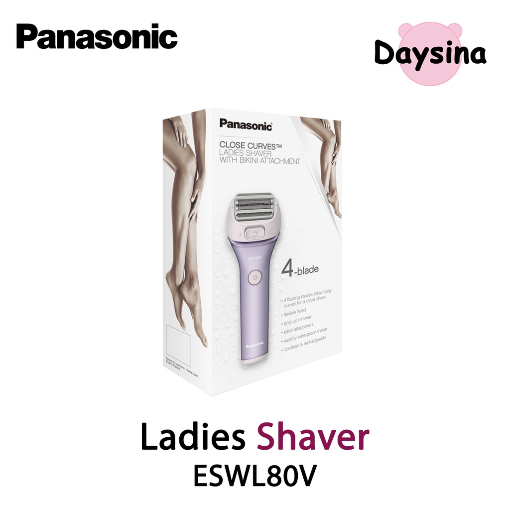 Panasonic Close Curves Ladies Shaver for Women ES-WL80-V, Cordless 4-Blade Shaver [ อุปกรณ์กำจัดขน , เครื่องโกนขนไฟฟ้า ]