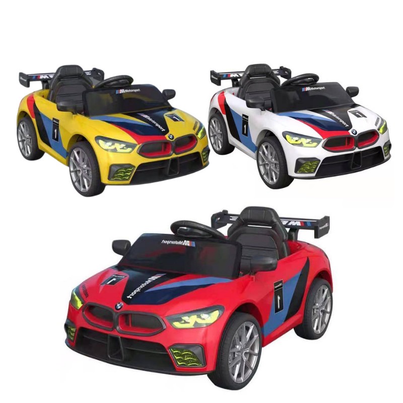 Vjy- รถแบตเตอรี่เด็ก โมเดล BMW รถแบตเด็กทรงรถแข่งสุดเท่ห์ รถแบตเด็ก รถเด็กเล่น รถเด็กนั่ง รถไฟฟ้าเด็ก