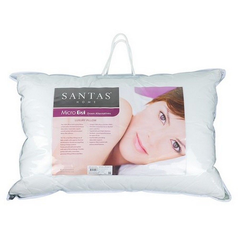 หมอนหนุน หมอนหนุน SANTAS MICROGEL LUXURY หมอนหนุน หมอนข้าง ห้องนอน เครื่องนอน PILLOW 19X29 MICROGEL 