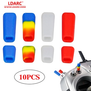 Ldarc RC FPV รีโมทคอนโทรล สวิทช์ ปลอกป้องกัน ฝาครอบคันโยก ซิลิโคน คละสี สําหรับเครื่องส่งสัญญาณ RC 10 ชิ้น