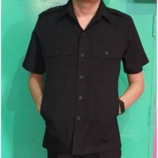เสื้อซาฟารี เสื้องานพิธี เสื้อสุภาพ เสื้อทำงาน ( มีอินธนู) สีดำ สีกรม สีขาว ผ้าโอซาก้า