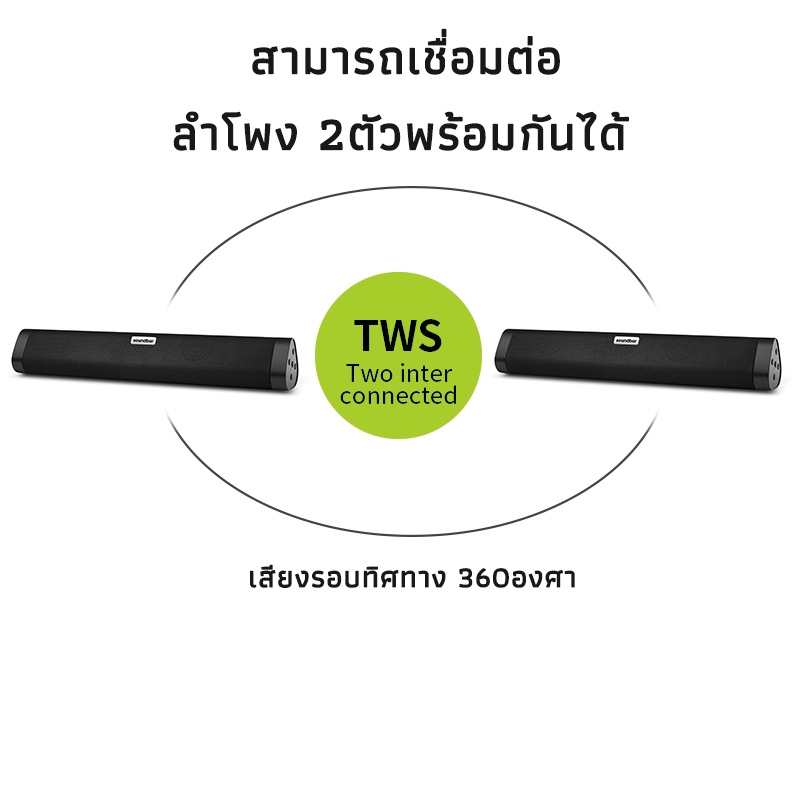 🇹🇭Ekcam ของแท้ ! A15 Soundbar ซาวด์บาร์ เสียงใส เบสคู่ แน่นตึบๆ ท่อทีวี ต่อคอมได้ด้วย ลำโพงบลูทูธ ลำโพงไร้สาย Speaker