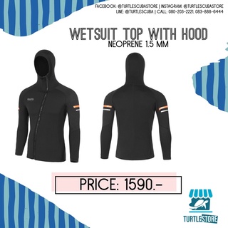 wetsuit Top​ with hood 1.5m neoprene พร้อมส่ง