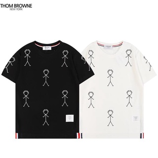 เสื้อยืดแขนสั้น ผ้าฝ้าย พิมพ์ลาย Thom Browne แฟชั่นสําหรับผู้ชาย และผู้หญิง