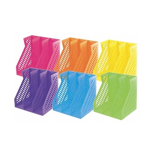คิวบิซ กล่องเอกสารพลาสติก 3 ช่อง รุ่น BF-2001/3 คละสี101356Q-BIZ Plastic Document Box 3 Compartments #BF-2001/3 Q-Biz Pl