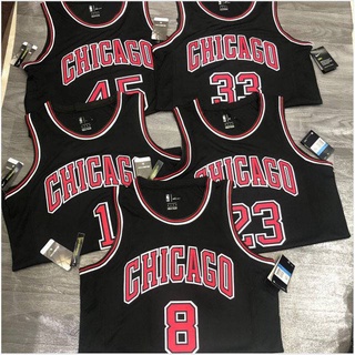 เสื้อกีฬาแขนกุด ลายทีม ACE NBA Jersey Chicago Bulls Michael Jordan สีดํา สไตล์คลาสสิก พลัสไซซ์