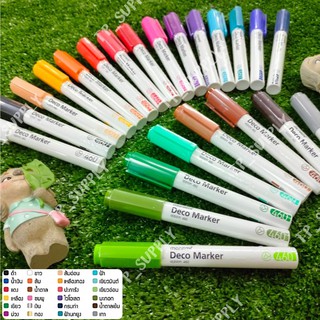 Deco Marker 460 ปากกามาร์คเกอร์ ปากกาเขียนแก้ว กระจก โลหะ ไม้ ยาง หิน เหล็ก #set2 BASIC COLOURS (จำนวน 1 ด้าม)