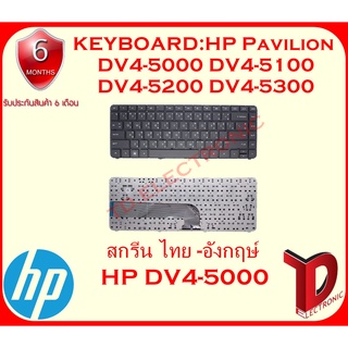 KEYBOARD:HP-COMPAQ DV4-5000 ไทย - อังกฤษ์ ใช้ได้กับรุ่น  HP Pavilion DV4-5000 DV4-5100 DV4-5200