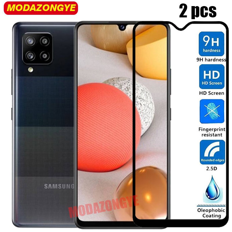 2 Pcs ฟิล์มกระจกนิรภัย เต็มจอ Samsung Galaxy A42 5G อุปกรณ์กันรอยหน้าจอ Samsung A42 5G กระจก กระจกนิ