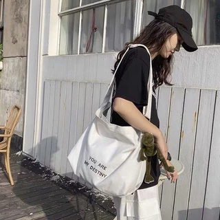 (มีส่งด่วน) ifashionbag(IF1754) กระเป๋าผ้าสะพายข้าง YOU ARE MY DESTINY(มีเข็มกลัดแถมให้)