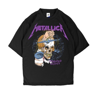 เสื้อยืด พิมพ์ลาย Metallica DAMAGED JUSTICE METALICA สไตล์เมทัลร็อก