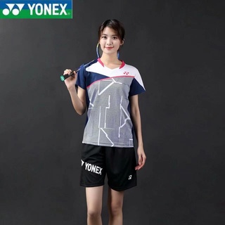 Yonex ชุดเสื้อกีฬาแบดมินตัน ฝึกซ้อม เทนนิส เทนนิส แฟชั่นฤดูร้อน สําหรับผู้ชาย และผู้หญิง