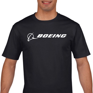 ผ้าฝ้ายแท้เสื้อยืดลําลอง ผ้าฝ้าย แขนสั้น พิมพ์ลายโลโก้ Boeing สวมใส่สบาย สีดํา แฟชั่นฤดูร้อน สําหรับผู้ชายS-4XL