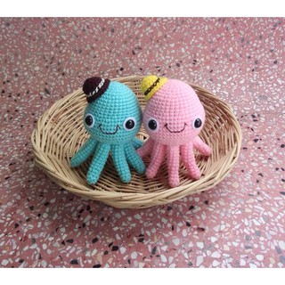 squid doll ตุ๊กตาปลาหมึกไหมพรม ตุ๊กตาปลาหมึกพวงกุญแจ พวงกุญแจปลาหมึก พวงกุญแจปลาหมึก แฮนด์เมด พวงกุญแจsquid