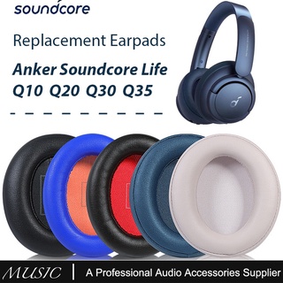 แผ่นครอบหูฟัง พร้อมหัวเข็มขัดพลาสติก แบบเปลี่ยน สําหรับ Anker Soundcore Life Q35 Q30 Q20 Q10