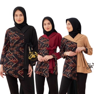 Tey-17 Batik Women ASJ SA HRB026 Sogan เสื้อเบลาส์ ผ้าบาติก แขนสั้น สําหรับผู้หญิง