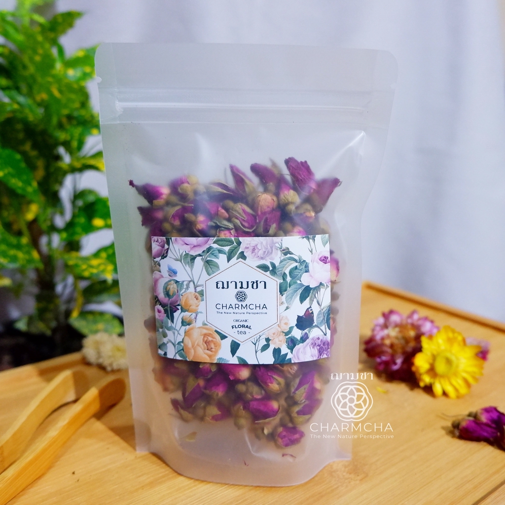 ชาดอกกุหลาบ ( Rose Flower Tea ) บำรุงผิวพรรณผิวชุ่มชื่นช่วยชะลอความชรา สร้างสมดุลในฮอร์โมน ชาดอกไม้ Charmcha ฌามชา