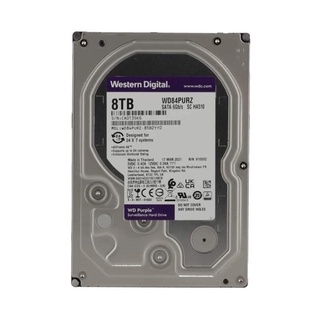 HDD (WD84PURZ) 8TB WD PURPLE (ฮาร์ดดิสก์) (5640RPM, 128MB, SATA3) Hard disk CCTV