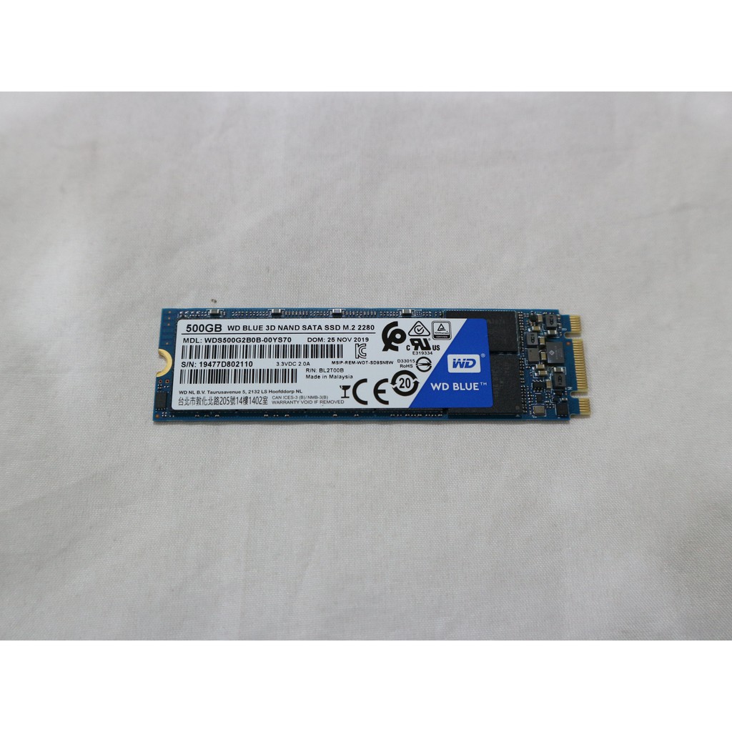 M.2 SSD 500GB WD BLUE GEN 2 (WDS500G2B0B) 3D NAND SATA M.2 2280 มือสอง ประกันเกือบ 5 ปี