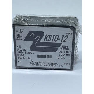 KS10-12  AC/DC Converters  Input :100-120VAC 0.3A Output : +/-12VDC 0.9A