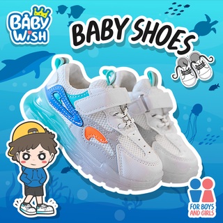 Babywish👟ฤดูใบไม้ผลิและฤดูใบไม้ร่วงใหม่เด็กรองเท้ากลางแจ้งรองเท้าสบาย ๆ สองผ้าฝ้ายชายและหญิงรองเท้ากีฬาด้านล่างน