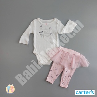 เซตบอดี้สูท กางเกงระบายเด็กหญิง สายหวาน แบรนด์คาร์เตอร์ (Carters) ของใหม่