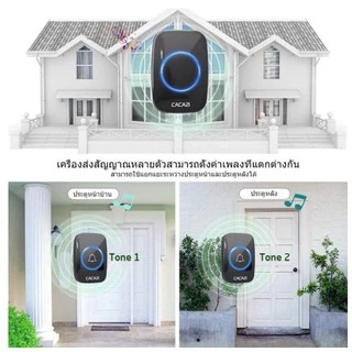 กริ่งประตูไร้สาย 300 M กริ่งไร้สาย กันน้ำ ทนแดดกันน้ำ กระดิ่งบ้าน ออดบ้าน กริ่งประตู Door bell