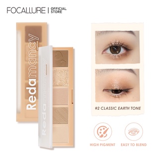 Focallure พาเลทอายแชโดว์ 5 สี เนื้อนุ่ม เรียบเนียน ติดทนนาน แบบพกพา