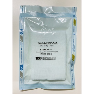 ผ้าก๊อซ ปลอดเชื้อ ขนาด 3x4 นิ้ว บรรจุ 10 ชิ้น 5 ซอง Sterile Gauze Pad 3”x4” 10 pcs.