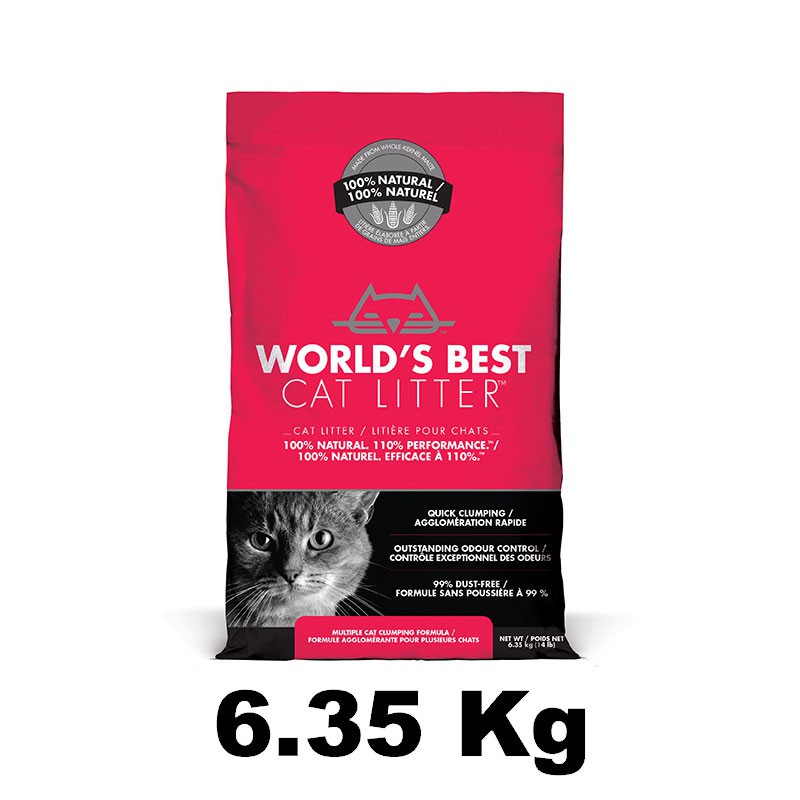 Worlds Best Cat Litter ทรายแมวเวิลด์เบสท์ สูตรสําหรับเลี้ยงแมวมากกว่า2ตัว 6.35 kg osdco