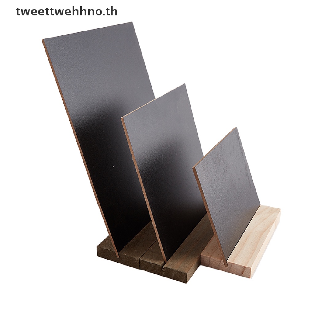 tweetwehhno Message Board Display Sign ฐานไม้ราคาแท็กกระดานดําสีดํา Bar