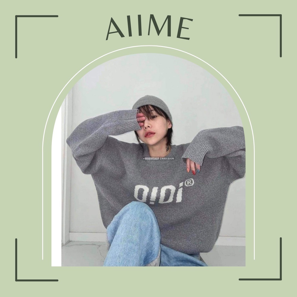 เสื้อสเวตเตอร์ผ้าฟลีซ unisex หลวมฟรีไซส์/ เสื้อสเวตเตอร์โอเวอร์ไซส์ OIOI เกาหลี