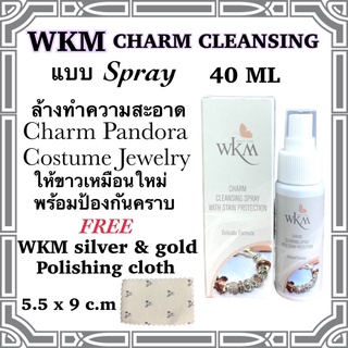 น้ำยาทำความสะอาดชาร์ม pandora WKM ให้ขาว เหมือนใหม่ ใช้เวลาไม่นาน 40ml