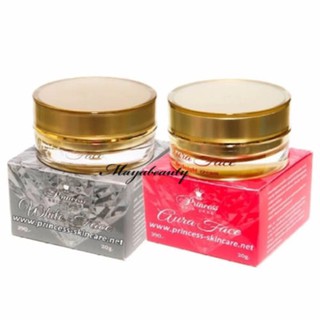 Princess Skin Care ครีมหน้าเงา Aura face+ ครีมหน้าขาว White ขนาด20g ( 1 Set )#1204