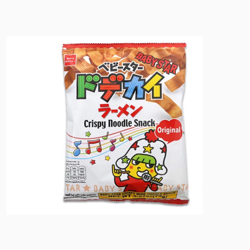 Baby Star crispy wide  noodle snack Original 74g เบบี้สตาร์ คริสปี้ ไวด์ นูเดิ้ล สแน็ค