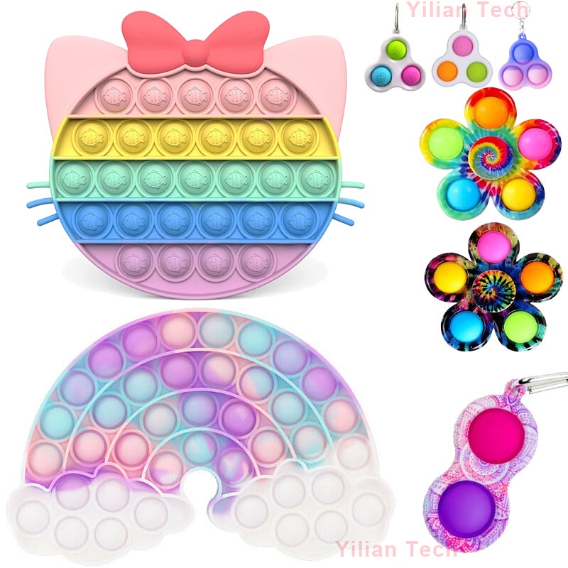 ของเล่น Pop It Sensory Fidget ซิลิโคนน่ารักสําหรับเด็กผู้ใหญ่เล่นคลายเครียด