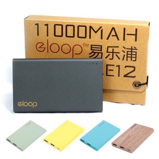 ( พร้อมส่ง ) Eloop E12 แท้ 100% แบตสำรอง Power Bank 11000MAh แถมฟรี ซองผ้ากำมะหยี่+สายชาร์จ